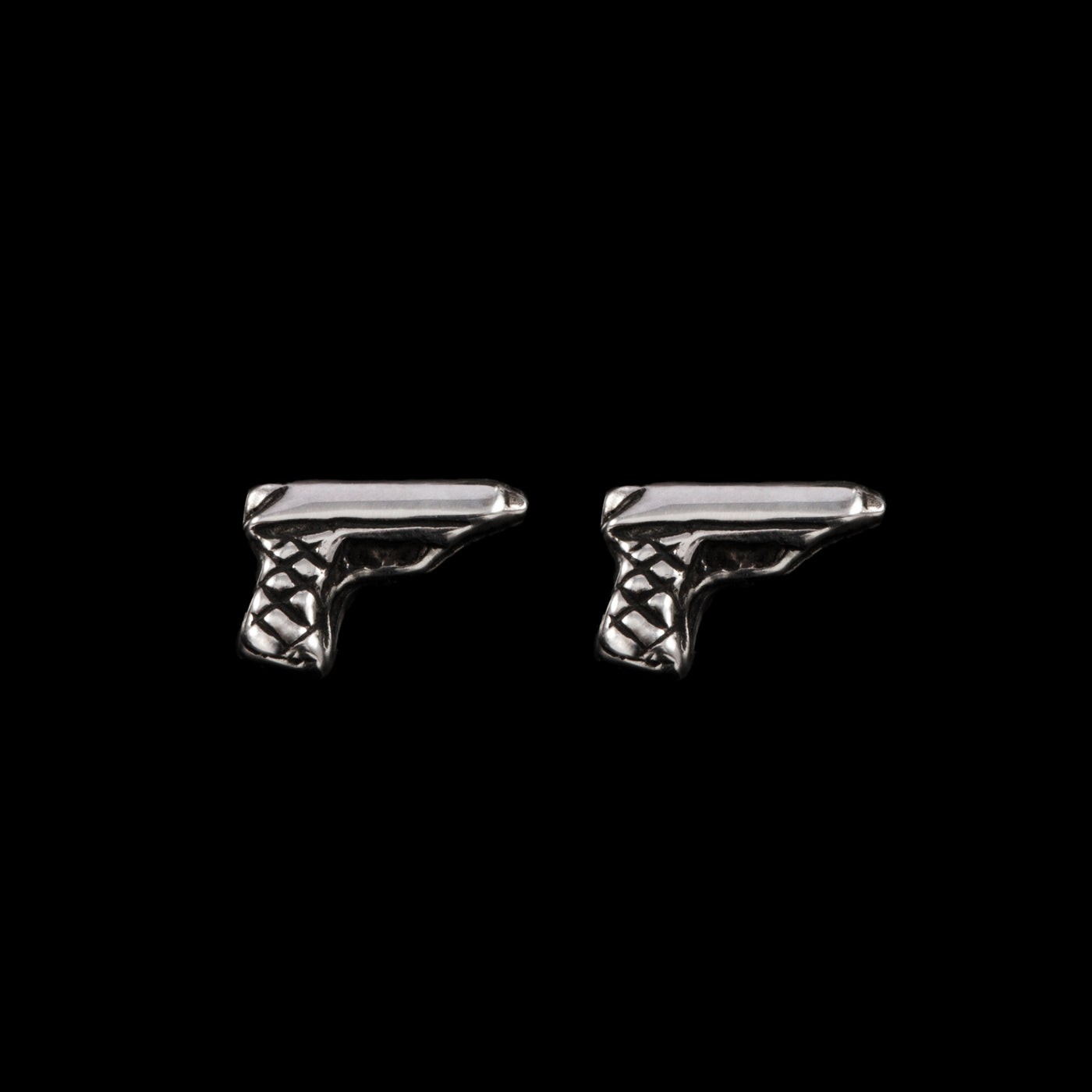 Mini gun stud earrings